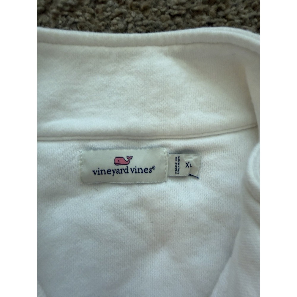 Vineyard Vines Women's Shep Shirt White Solid 1/4 Zip Pullover Size XL - Picture 5 of 10